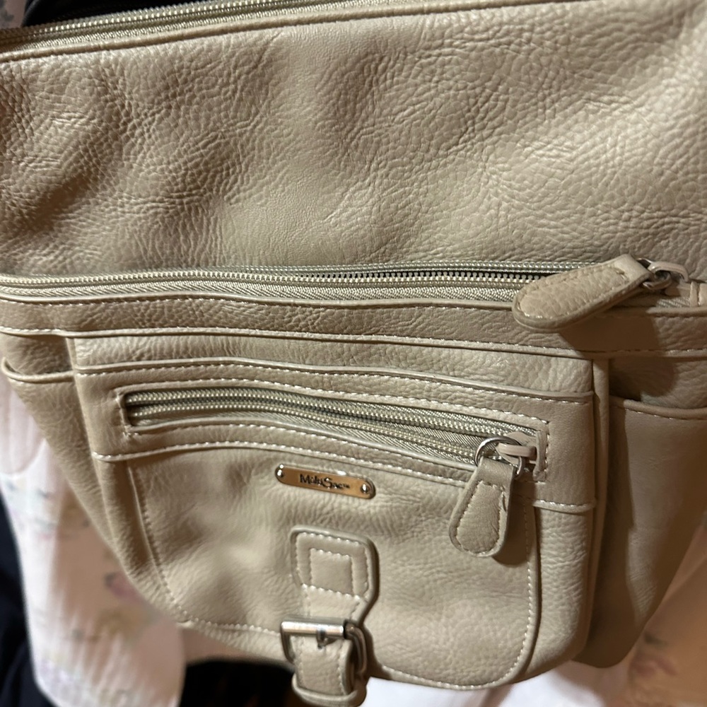 MARC New York Beige Leather Crossbody Bag